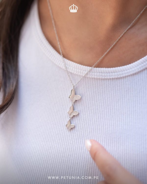 Cadena Trio Butterfly plata - Imagen 2