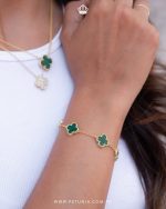 Pulsera Aitana verde dorado - Imagen 2