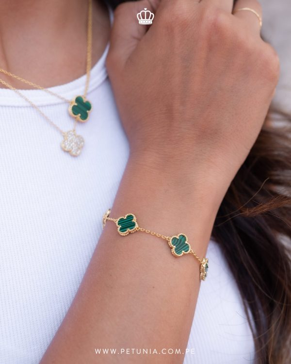 Pulsera Aitana verde dorado - Imagen 2