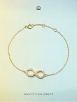 Pulsera Infinito cristal dorado