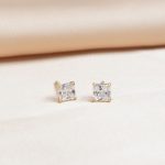 Aretes Chispa Cuadrado 14k