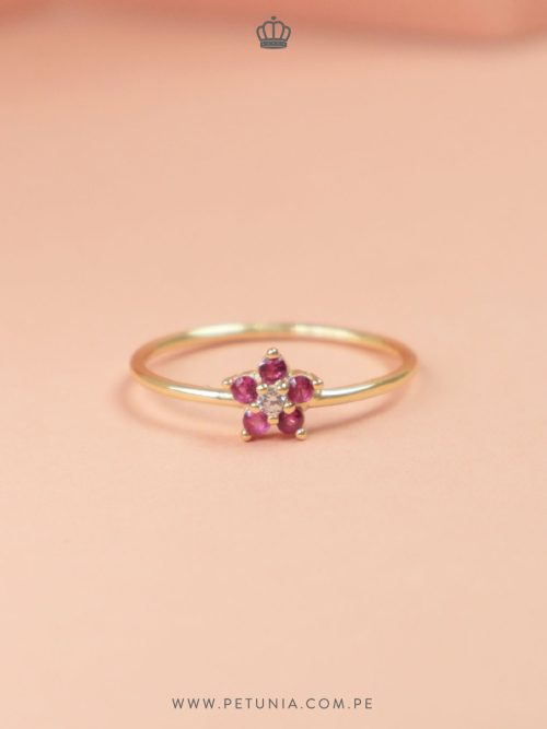 Anillo Roseta rojo