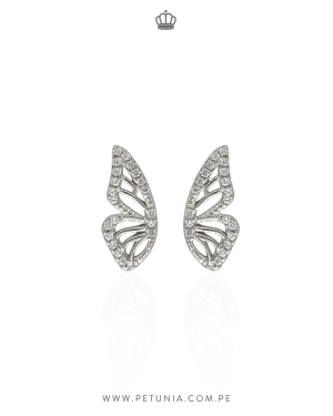 Aretes Alitas Cristal Plata