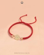Pulsera San Benito rojo oro 10mm - Imagen 3