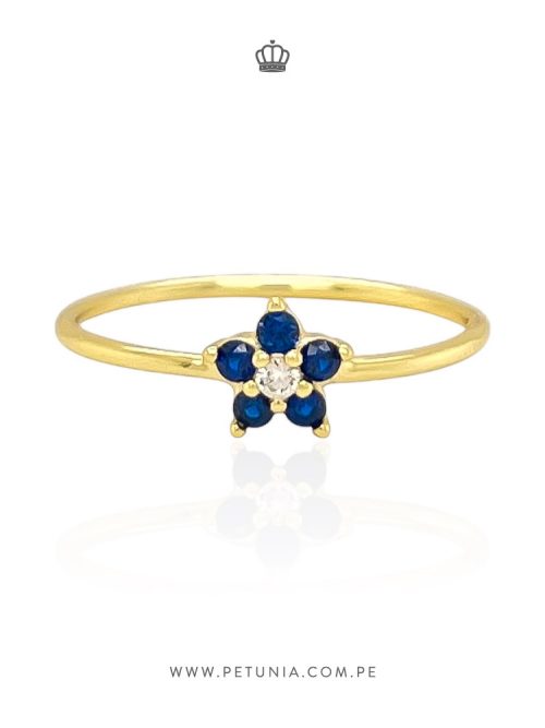 Anillo Roseta azul