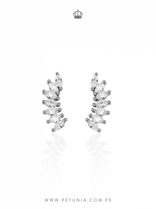 Aretes Trepador Ivy plata