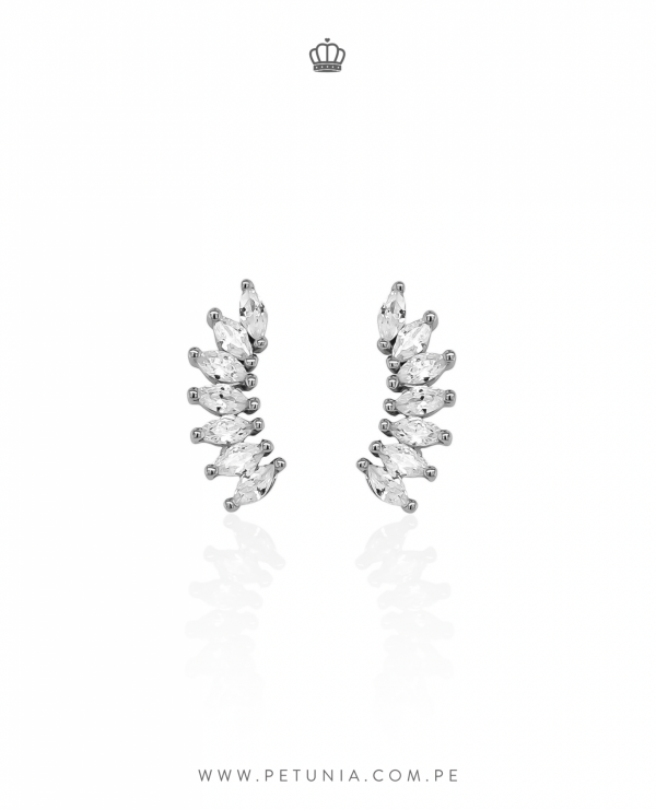 Aretes Trepador Ivy plata