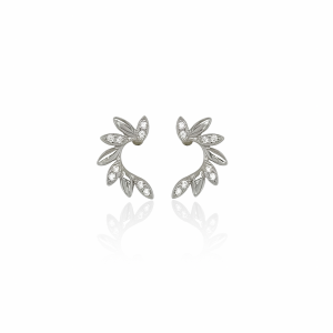 Aretes Arco Flores Plata