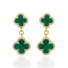Aretes Abril verde doble