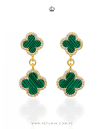 Aretes Abril verde doble
