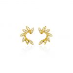 Aretes Arco Flores dorado