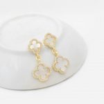 Aretes Trebol colgante cristal