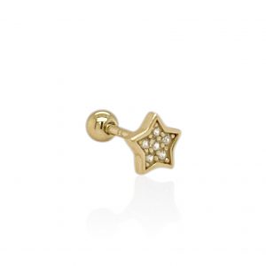 Star Piercing cristal dorado