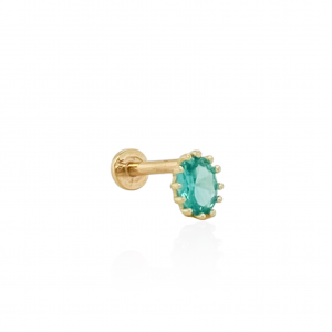 Piercing Solitario Oval aqua
