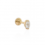 Piercing Solitario oval blanco