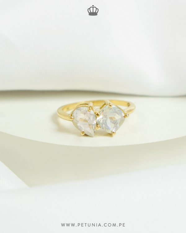Anillo Toi et Moi piedra luna - Imagen 3