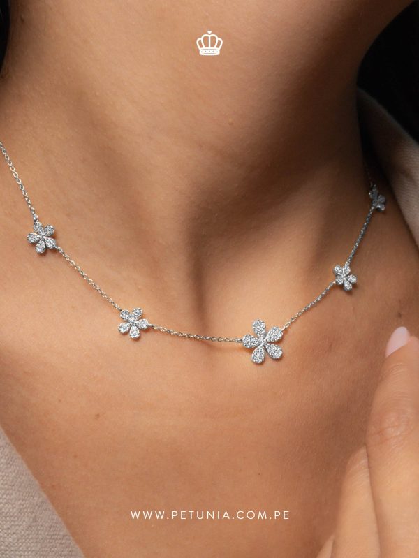 Cadena Flowers plata - Imagen 2