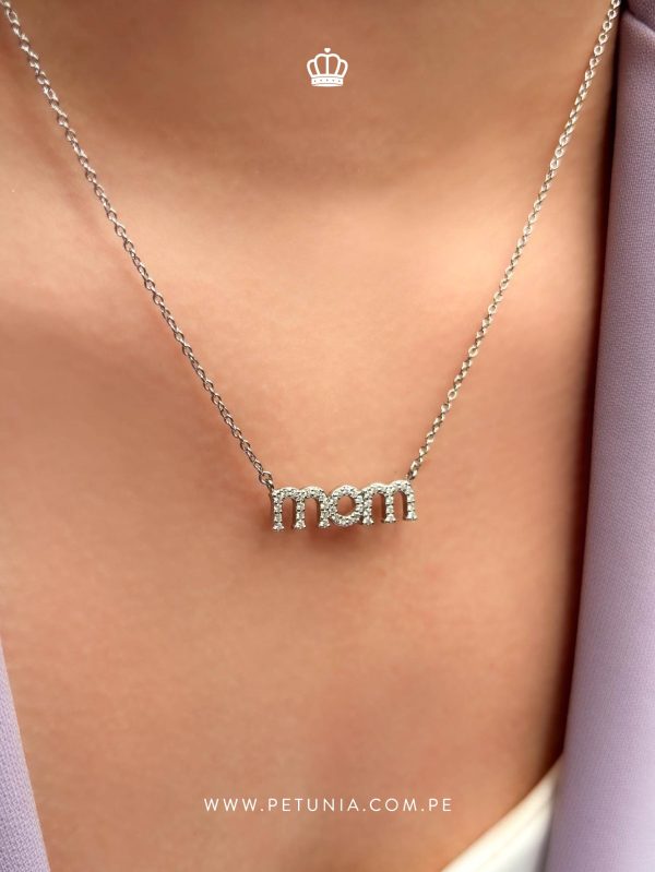 Cadena Mom cristales plata - Imagen 2