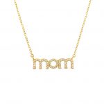 Cadena Mom cristales dorado