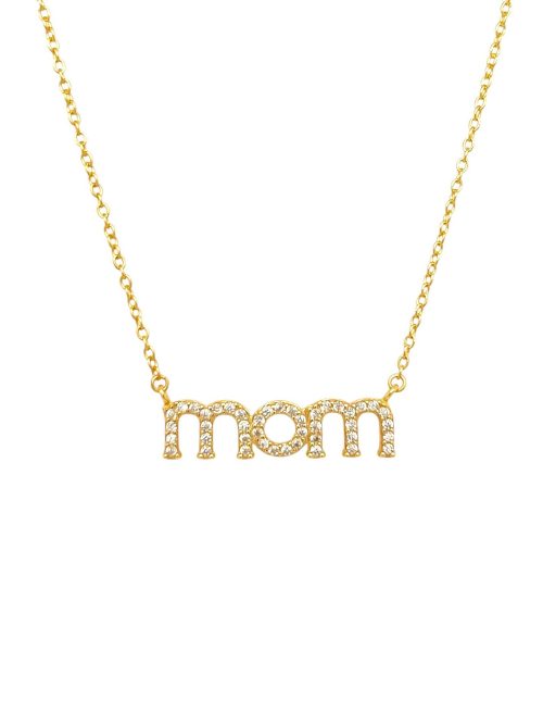 Cadena Mom cristales dorado