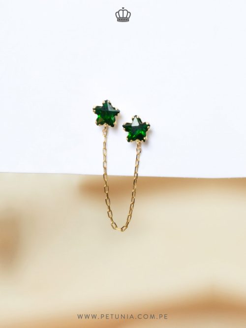 Piercing Lucky Star verde cadena