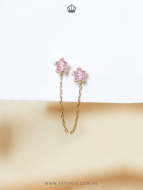 Piercing Lucky Star rosado cadena