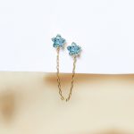 Piercing Lucky Star celeste cadena