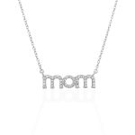 Cadena Mom cristales plata