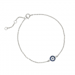 Pulsera ojo cristal plata