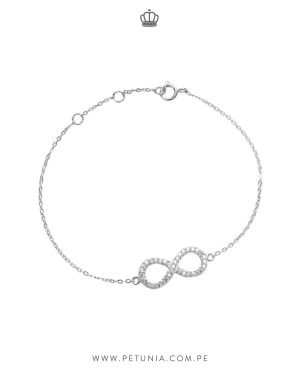 Pulsera Infinito cristal plata