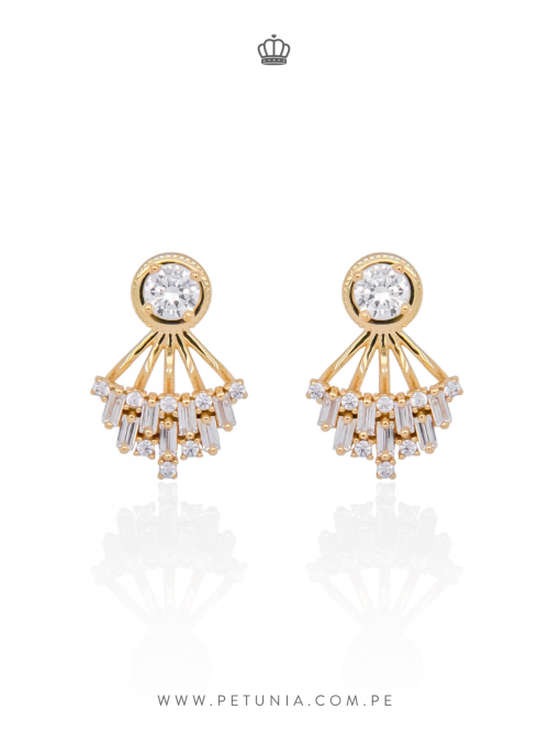 Aretes Ear Jacket Candelabro dorado