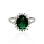 Anillo Diana oval verde