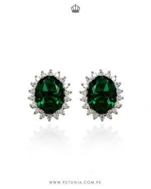 Aretes Diana oval verde