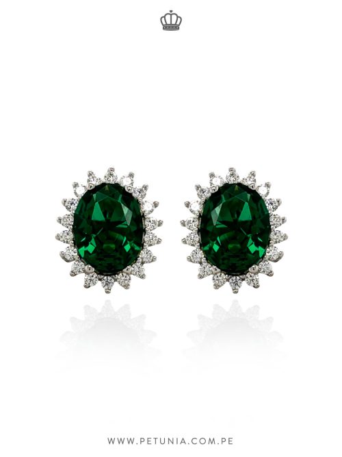 Aretes Diana oval verde