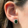 Aretes Diana oval verde