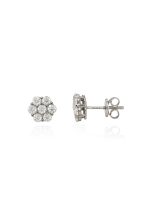 Aretes Layla Moissanita 8 mm plata - Imagen 2