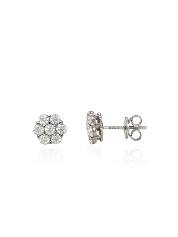 Aretes Layla Moissanita 8 mm plata - Imagen 2