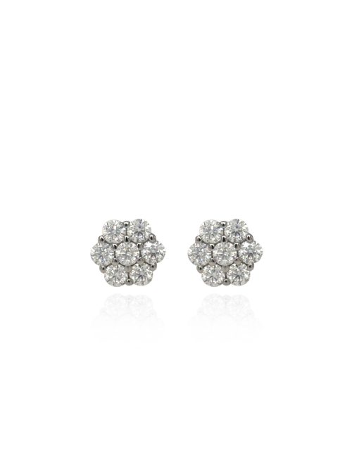 Aretes Layla Moissanita 8mm plata
