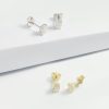 Aretes Leah Moissanita dorado