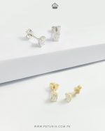 Aretes Leah Moissanita dorado - Imagen 2