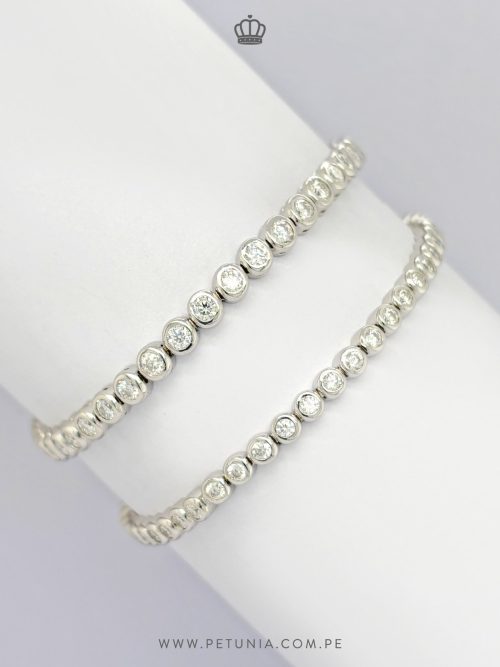 Pulsera Tennis Bezel Moissanita 3mm