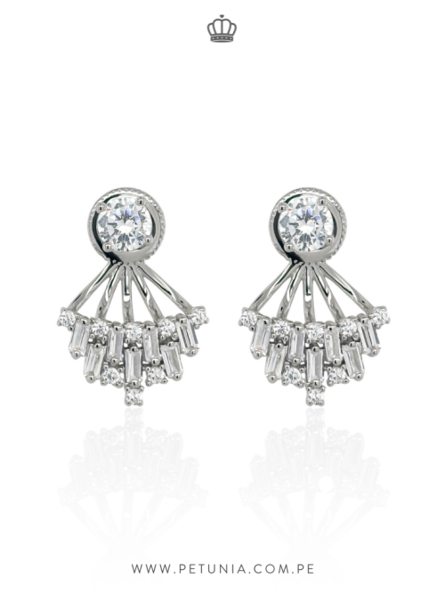 Aretes Ear Jacket Candelabro plata