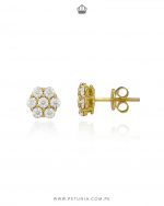 Aretes Layla Moissanita 8 mm dorado - Imagen 3