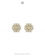 Aretes Layla Moissanita 8 mm dorado