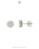 Aretes Layla Moissanita 8 mm plata - Imagen 2