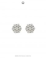 Aretes Layla Moissanita 8 mm plata