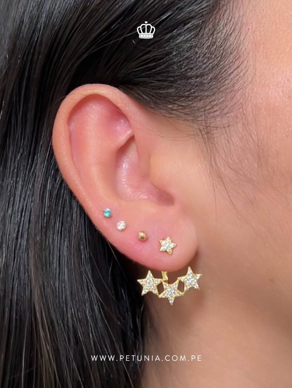 Aretes Ear Jacket Orion dorado - Imagen 2