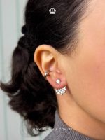 Aretes Ear Jacket Candelabro plata - Imagen 2