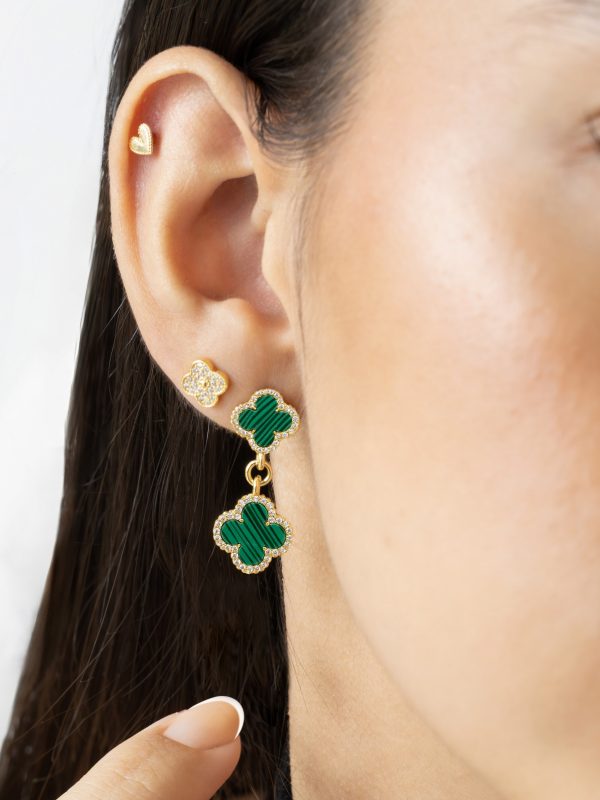 Aretes Abril verde doble - Imagen 2