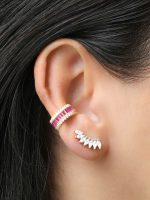 Aretes Trepador Ivy plata - Imagen 2